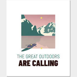 The Great Outdoors Are Calling - Camping T-Shirt Posters and Art